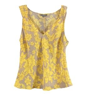Nafnaf silk top yellow soft silk sleeveless fits like medium
